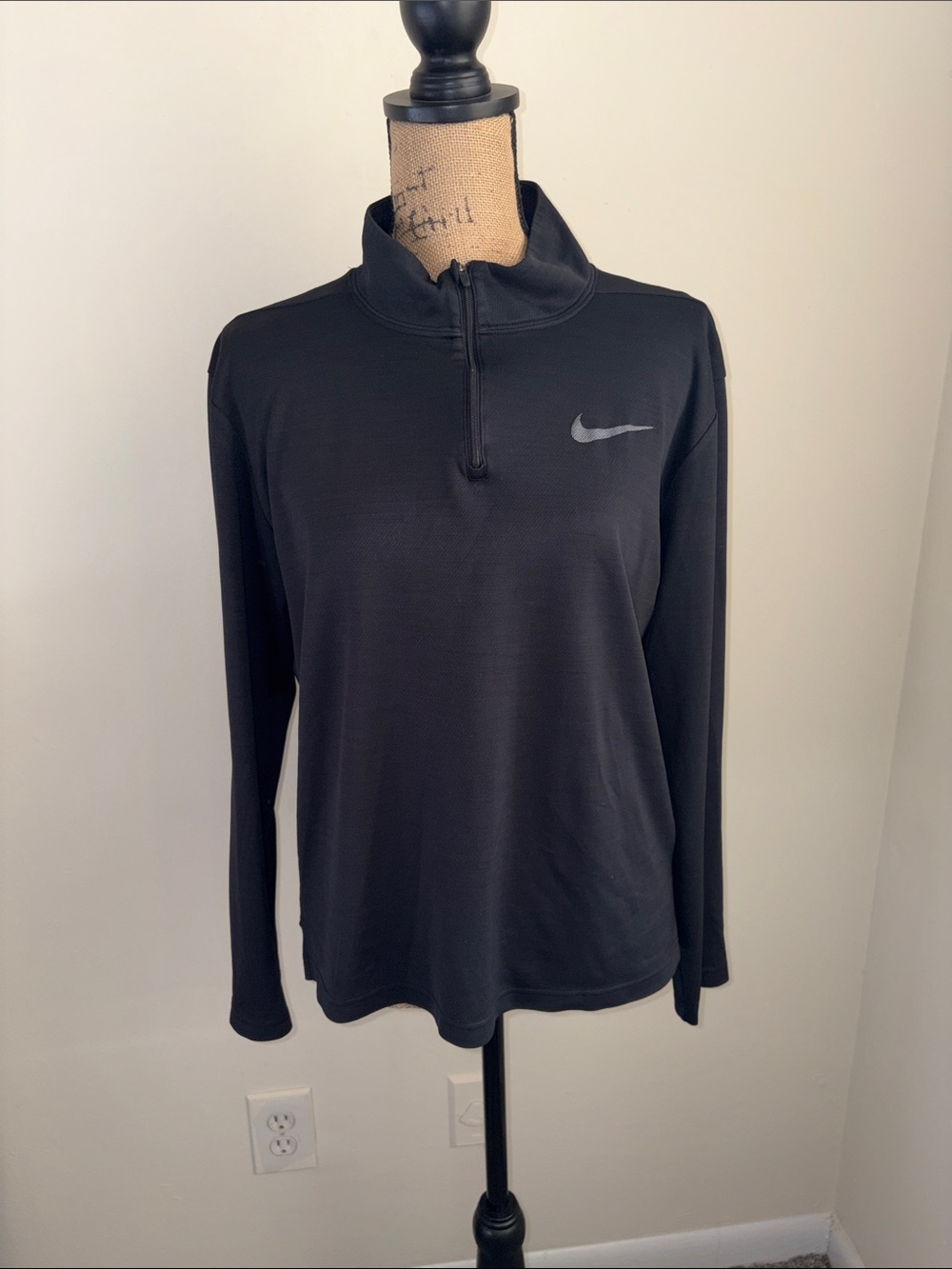 Nike Black Women's Quarter-Zip Long Sleeve Pullover